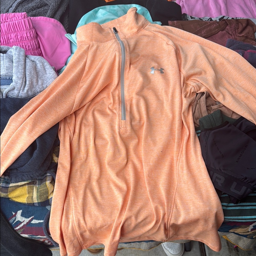 Under Armour Peach Quarter-Zip Top